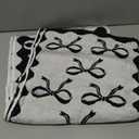 SmoothNovelty 4 Pcs Black Bow Hand Towels for Bathroom 13 x 29'' Soft 100% Cotton Coquette Face Towel Kitchen Decor Absorbent Preppy Bathroom Decor Bridal Shower Wedding Gift