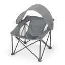 Bright Starts Pop 'N Chill Baby Chair Travel Seat, Indoor/Outdoor Use, Infant Seat with UPF 50+ Canopy, Grey, Ages 0-6 Months