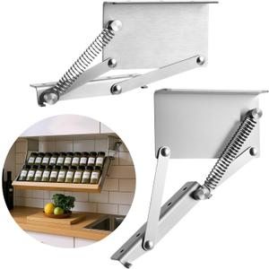 Shimeyao 2 Pcs Pull Down Rack Hinges Under Cabinet Hinges for Spice Knife Coffee Pod Storage Organization Kitchen