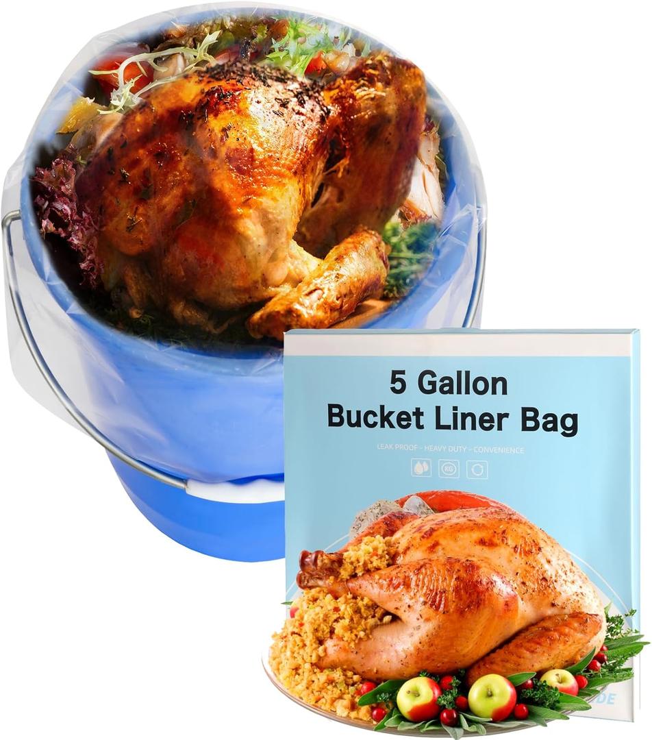 5 Gallon Turkey Brine Bag 16 Pack 20"x28" Bucket Liner Bags for Marinating and Brining Food Grade, BPA Free, Extra Heavy Duty Leak Proof