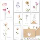 AUDREE 20 Pack Blank Cards and Envelopes 4x6 - Watercolor Single Blank Greeting Cards with Envelopes and Matching Sticker - Blank Note Cards and Envelopes for All Occasions