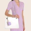 Maxjoy for Apple Airpods 4th Generation Case Cover(2024), Silicone Case with Cherry Blossom Ornament Keychain Compatible with Airpods 4 case for Women,Men-Lavender