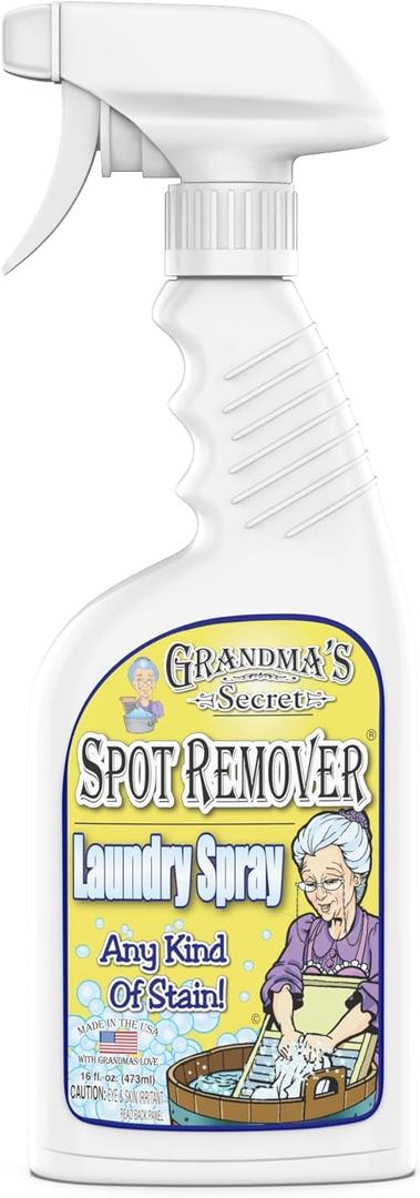 Grandma's Secret Spot Remover Laundry Spray - Chlorine, Bleach And Toxin-Free Stain Remover - Stain Remover For Clothes - Fabric Stain Remover Removes Oil, Paint, Blood And Pet Stains  16 Ounce (16.00 Fl Oz (Pack of 1))