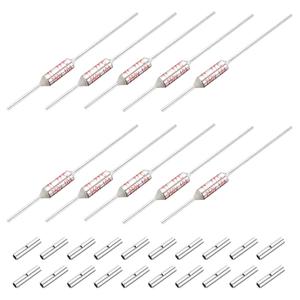 MECCANIXITY 10 Pcs Metal Temperature Thermal Fuse SF77 77C 170.6F 10A 250V Cutoff Thermal Fuse with 20 Pcs BN1.25 Bare Terminal Butt Connector