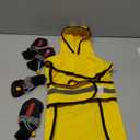 Dog Raincoat and Shoes for Weighing, Spring Summer Waterproof Dogs Boots & Paw Protectors, Adjustable Pet Poncho with Leash Hole for Large Medium Small Dogs, Yellow(Single Side)