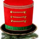 Bonuci Christmas Nutcracker Hat Tree Topper Large Nutcracker Soldier Xmas Tree Ornament for Display Cute Finial Decor Party(Classic Color)