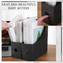 Geyee 12 Pack Magazine File Holder Plastic Desk Organizer Magazine Holder Storage Heavy Duty File Boxes for Home Storage and Office Organization (Black), 16.54"L x 13.39"W x 1.97"H