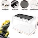 Reptile Terrarium,16" x 8"x 10" Reptile Tank with Full View Visually Appealingfor InsectFishTarantulaHermit CrabJumping SpiderIguanaTortoiseLeopard GeckoFrogBearded Dragon