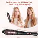 5 in 1 Curling Iron,Curling Wand Set and Thermal Brush Hair Tool,12 Temp Heating Setting Hot Comb,Interchangeable Ceramic Wand Curling Iron 110-240V