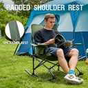 Portal Outdoor Rocking Chair Camping Folding Portable Rocker with Cup Holder Side Pocket Carry Bag, Support 350LBS (Green), Standard