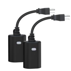 Minoston Outdoor Smart Plug, WiFi Outlet, IP65 Weatherproof, Compatible with Alexa, Google Assistant, Timer & Countdown by Smart Life APP, No Hub Required, FCC Certified, 2 Pack (MP22W)