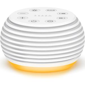 SleeZOO Portable Sound Machine White Noise Machine Sleep Machine with 30 Soothing Sounds 32 Volume Levels 5 Timers 12 Lights Memory Function Rechargeable for Baby Kids Adults and Home Office Travel