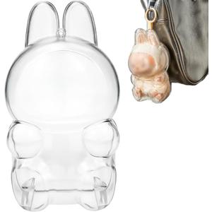 Protective Case Compatible with LABUBU The Monsters Have a Seat Plush Doll Toy, PVC Plastic Clear Cover(Case Only)