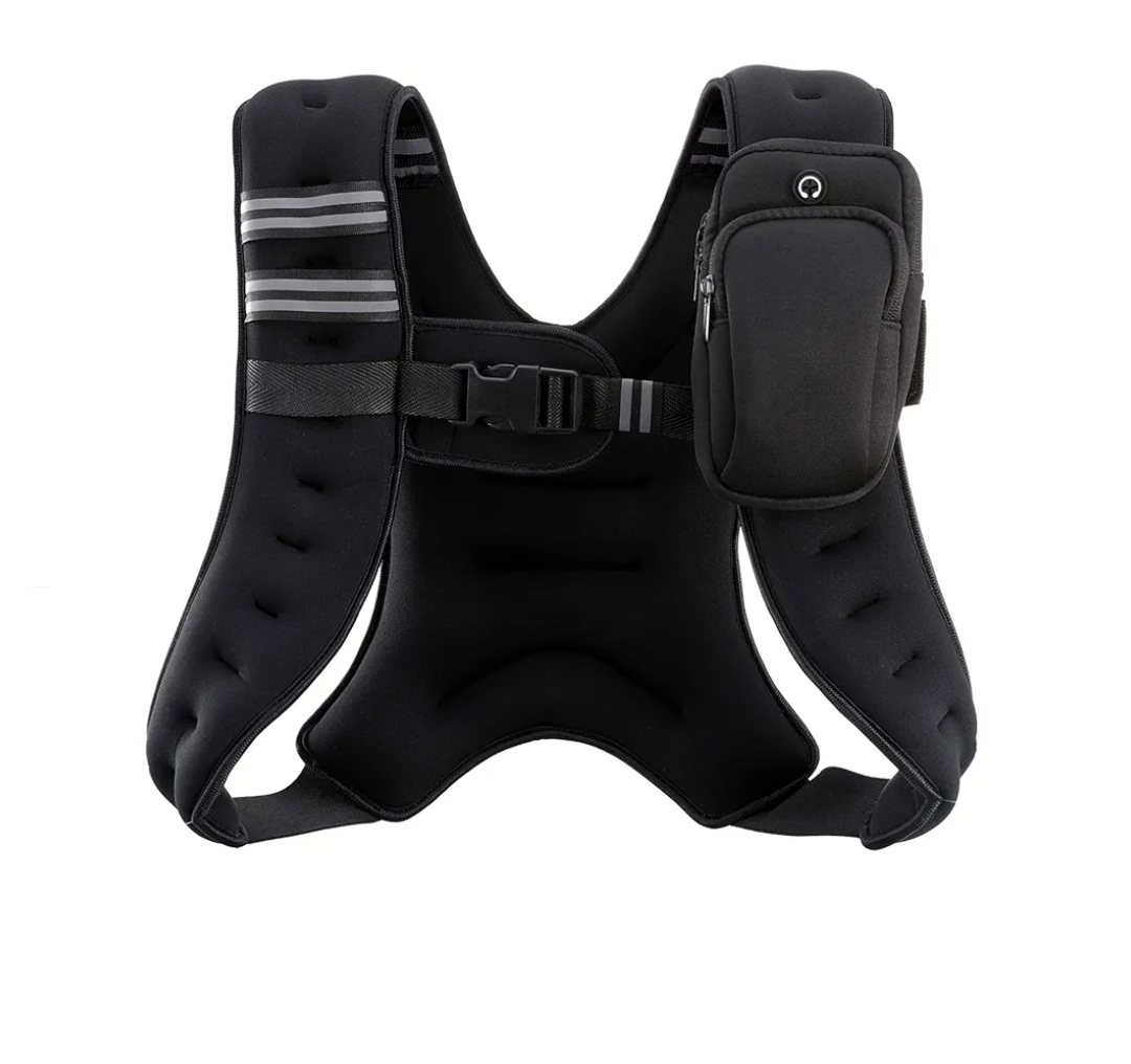ZELUS Weighted Vest, 6lb/8lb/12lb/16lb/20lb/25lb/30lb Weight Vest with Reflective Stripe for Workout, Strength Training, Running, Fitness, Muscle Building, Weight Loss, Weightlifting, Black