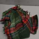 LALIFIT Soft Fluffy Green Red Plaid Fringe Blanket, Lightweight Throw with Tassels for Home Decor, 50" x 60" (Christmas)