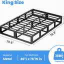 ROIL 10 Inch King Box Spring, Heavy Duty Metal Box Spring Mattress Foundation with Fabric Cover, 3500lbs Max Weight Capacity, Easy Assembly, Noise Free, Non-Slip