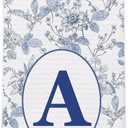 Chinoiserie Monogrammed Hand Towels for Bathroom - Monogram Hand Towels, Monogrammed Kitchen Towels with Intial A, Blue Chinoiserie Decor, A Initial Gifts for Women/Men/Girls, A Monogram Gifts559