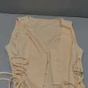 GORGLITTER Women's Sleeveless Western Cowgirl Rodeo Outfit Lace Up Vest Tops Pirate Renaissance Peasant Bodice 2025 (Medium, Apricot)