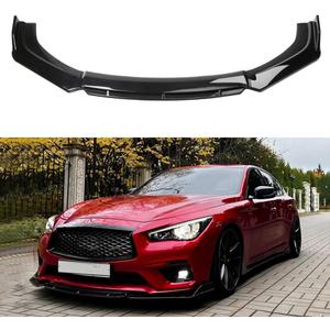 Universal Front Bumper Lip Body Kit ABS Glossy Black Front Lip Spoiler Diffuser Front Bumper Lip Spoiler Wing Body for Most Vehicle