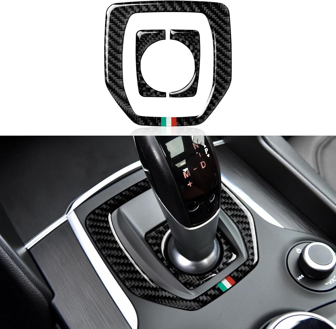 Car Gear Shift Trim Center Console Panel Cover Sticker Carbon Fiber Decal fits for Alfa Romeo Giulia 952 Stelvio 949 2016 2017 2018 2019 Accessories