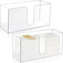 Mumufy 2 Pcs Acrylic Fold Paper Towel Dispenser Countertop Napkins Dispenser Napkin Holder Multifold Disposable Acrylic Paper Towel Holder for Z or C Fold (Clear)