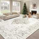 8x10 Area Rugs for Living Room: Washable Vintage Large Retro Rug Soft Non-Slip Indoor Low Pile Carpet for Bedroom Dining Room Office (Taupe, 8' x 10')