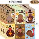 2 x 30PCS Thanksgiving Party Games for Kids - Make Your Own Stickers, DIY Gobble Stickers, Thanksgiving Party Favors