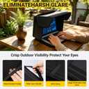 Laptop Sun Shade for Working Outside, Fits 12-16 inch Laptop, Blocks Sunlight and Reduces Glare, Lightweight Foldable Design, Easy Carry, Portable Computer Sunshade for Outdoor Work, Travel,Beach