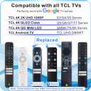 Replacement for TCL Remote Control, for TCL Google TV Remote, Universal, Motion Backlit, Voice Control & Bluetooth, Google Smart TV, Fire TLC and Android TVs 2025-2016