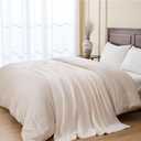 Cream White Chunky Knit Throw Blanket 50"x60" - Soft Cozy Thick Knitted Blanket for Couch Sofa Bed, Cute Christmas Decorative Throw for Living Room