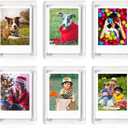 6 Pack Acrylic Fridge Magnetic Picture Frames, 3x5 Inch Magnetic Clear Photo Frames Fit 3x5 and 4x6 Picture for Refrigerator/Locker/Wall, Compatible with Polaroid Camera Photos