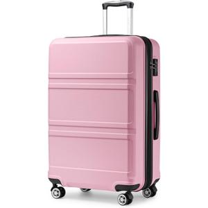 Kono 28 Inch Luggage Expandable Suitcase with Spinner Wheels TSA Lock Lightweight PC+ABS Hardside Large Checked Luggage Durable Rolling Suitcase Pink