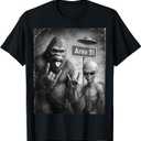 UFO & Rock On Area 51, Bigfoot and Alien Vintage Sasquatch T-Shirt (Black, L)