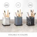 zccz Toothbrush Holder, Countertop Marble Look Electric Toothbrush Toothpaste Makeup Brush Razor Holder Stand Bathroom Organizer with Detachable Tray