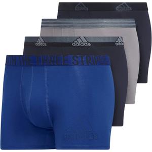 Adidas Men's Men's Stretch Cotton 4-pack Trunk (XX-Large, Legend Ink Blue/Team Royal Blue/Grey)