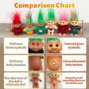 Vintage Troll Dolls Chromatic Adorable for Collections, School Project, Arts and Crafts, Party Favors - 7.5" Tall Green(Include The Length of Hair)