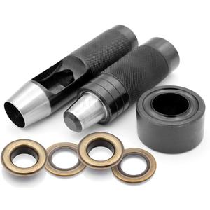 CRAFTMEMORE 1 Inch Grommet Tool Kit Eyelet Setting Tool Grommet Setter Hole Punch Cutter & Pack of 10 Grommets (1" (25mm) Inside Diameter) CRAFTMEMORE 1 Inch Grommet Tool Kit Eyelet Setting Tool Grommet Setter Hole Punch Cutter & Pack of 10 Grommets (1" (25mm) Inside Diameter)