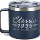 90th Birthday Gifts For Men, 1935 Turning 90 Year Old Birthday Gifts Ideas, 90th Birthday Decorations for Dad, Grandpa, Uncle, Husband, Friends, Coworkers, 14Oz Men's Coffee Mug Cup