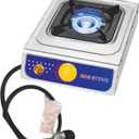 Vivicreate Propane Gas Stove 10000 BTU Single Burner Stainless Steel Cooktop Portable Outdoor Cooking with Regulator for Camping BBQ Patio Picnic