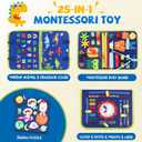 Toddler Busy Board, Montessori Sensory Toys for Boys, 1-4 Year Old Girl Toddler Travel Toys, Educational Learning Activities Board for Motor Skills, Birthday Gifts for Airplane Car, Pink