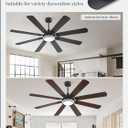 Fanbulous 65 Inch Ceiling Fans with Lights and Remote, Black Ceiling Fan with 8 Dual-Color Blades, Indoor/Outdoor Large Ceiling Fans, Reversible DC Motor, 6-Speed, 3CCT for Living Room Kitchen Patio