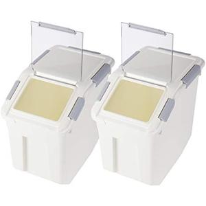 Rice Storage Container 25 lb (15 Liters) with Wheels Seal Locking Lid PP (Pack-2)
