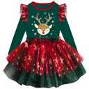 VIKITA Girls Dresses Winter Toddler Skull Pumpkin Long Sleeve Tutu Dress for Little Kids, 3-4T