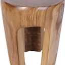 Athaliah Rustic Wood Side Table, 17.75H Tree Stump End Table, Round Wooden Stool for Living Room, Bedroom, Garden, Patio, Lawn, Home Decor (13.8*13.8*17.8Inch, Natural)