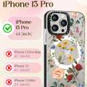 Lotadilo for iPhone 13 Pro Case for Women Girls - Cute Design Compatible with Magsafe Magnetic Ring Holder Stand Retro Flower Aesthetic Pattern TPU Phone Covers for iPhone 13 Pro Phone Case