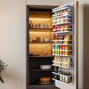 8-Tier-Over-the-Door-Pantry-Organizer W/ Adjustable Basket&Fence,Large Wall Mount Spice Rack Organizer, Hanging Spice Seasoning Shelf Organization For Kitchen Cabinet Door, Bathroom Door Storage