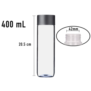 12-pack Bulk Empty Plastic Juice Bottles Reusable Water Bottles to work great as Sensory Bottles and Smoothie Bottles with Black Lids Great for Sensory Crafts and Calming Bottles 400ml