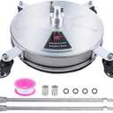 Biswing 16" Pressure Washer Stainless Steel Surface Cleaner with 4 Wheels & 1/4" Quick Connector, Power Washer Attachment with 2 Extension Wand, 2 Replacement Nozzles, 4000 PSI