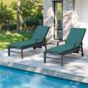 Crestlive Products Outdoor Chaise Lounge Cushions Set of 2, Water Resistant Fade Resistant Patio Furniture Lounge Chair Cushion,80" L x 23" W,Malachite, 80X23