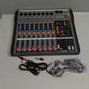 Depusheng DX8 Professional Mixer Sound Board Console 8 Channel Desk System Interface Digital USB MP3 Input 48V Phantom Power Stereo DJ Studio FX Steel Chassis,Black Bluetooth USB Audio Mixer for PC